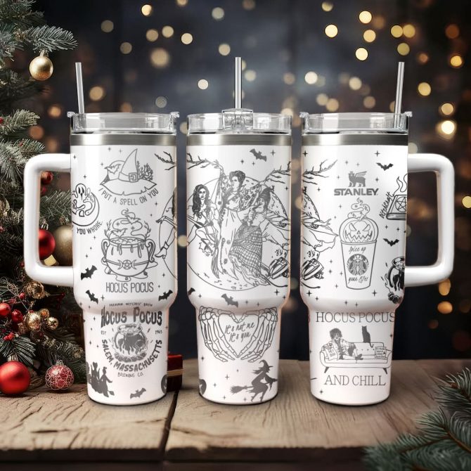 Hocus Pocus Movies Custom Stanley Quencher 40oz Stainless Steel Tumbler With Handle