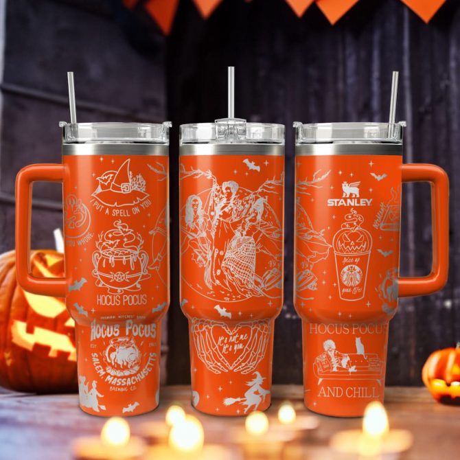 Hocus Pocus Movies Custom Stanley Quencher 40oz Stainless Steel Tumbler With Handle