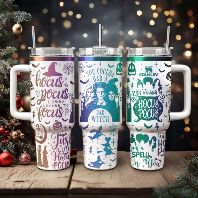Hocus Pocus Movies Custom Stanley Quencher 40oz Stainless Steel Tumbler With Handle