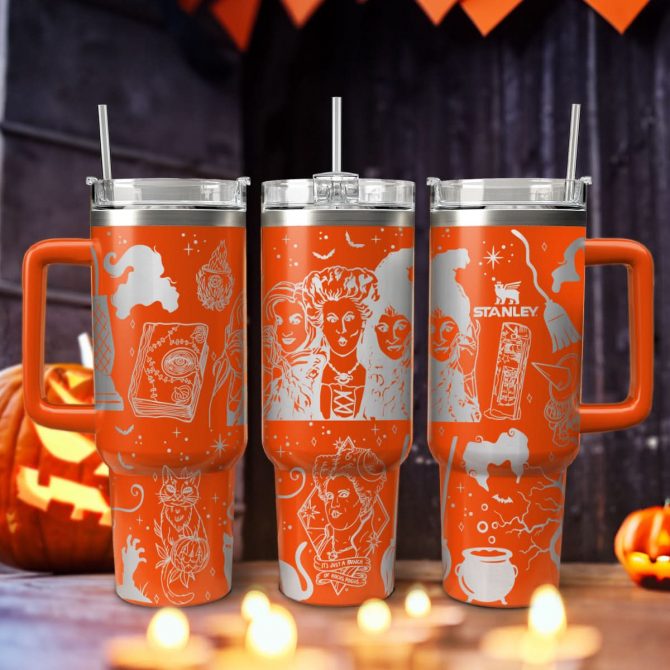 Hocus Pocus Movies Custom Stanley Quencher 40oz Stainless Steel Tumbler With Handle