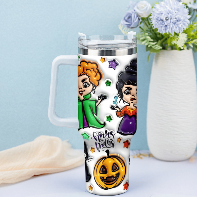 Hocus Pocus Movies Custom Stanley Quencher 40oz Stainless Steel Tumbler With Handle - Image 3