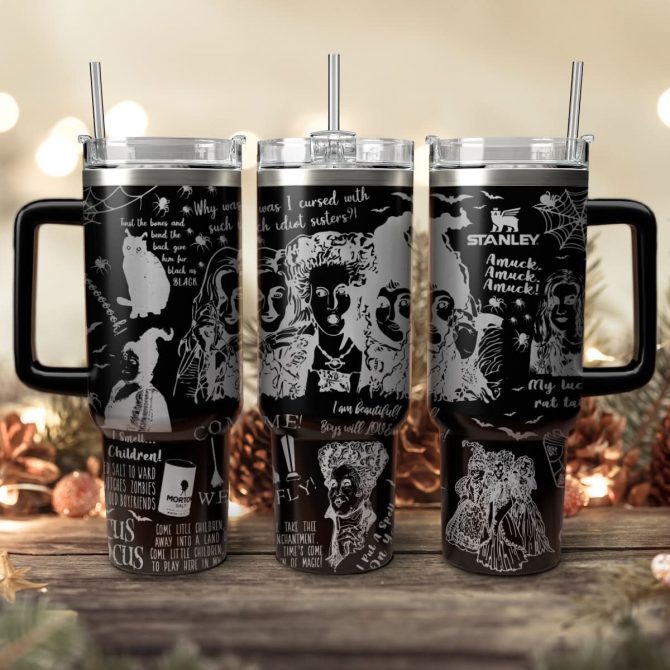Hocus Pocus Movies Custom Stanley Quencher 40oz Stainless Steel Tumbler With Handle
