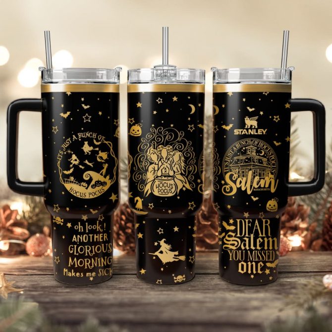 Hocus Pocus Movies Custom Stanley Quencher 40oz Stainless Steel Tumbler With Handle