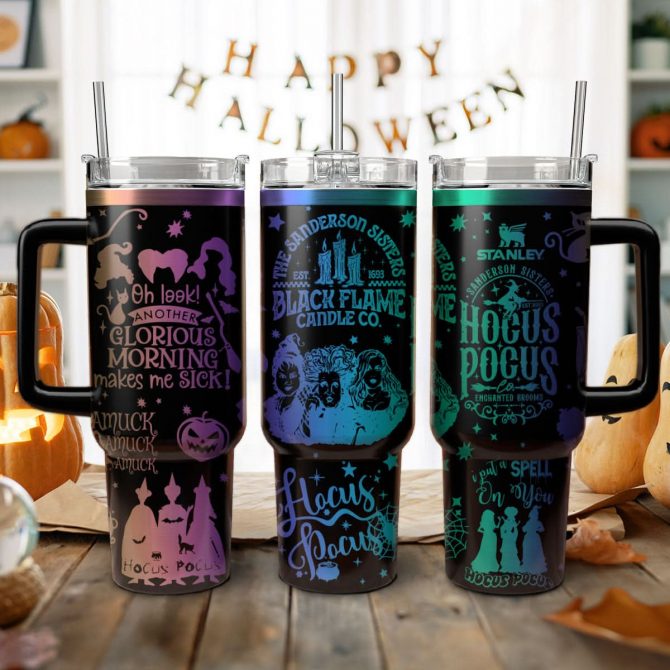 Hocus Pocus Movies Custom Stanley Quencher 40oz Stainless Steel Tumbler With Handle