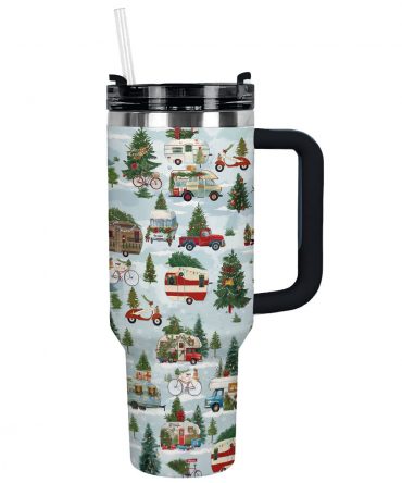 Holiday Journey Christmas Custom Stanley Quencher 40oz Stainless Steel Tumbler With Handle