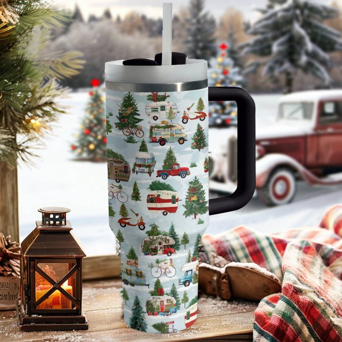 Holiday Journey Christmas Custom Stanley Quencher 40oz Stainless Steel Tumbler With Handle - Image 2