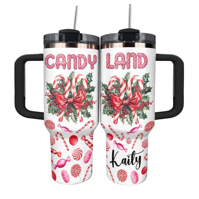 Holiday Sweets Christmas Custom Stanley Quencher 40oz Stainless Steel Tumbler With Handle - Image 2