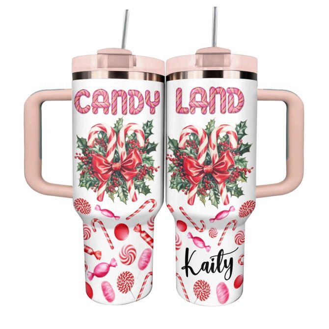 Holiday Sweets Christmas Custom Stanley Quencher 40oz Stainless Steel Tumbler With Handle - Image 3