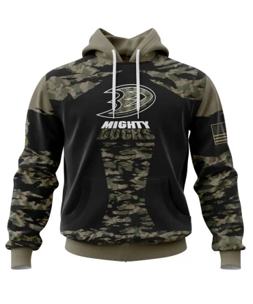 Hoodie Anaheim Ducks, Honors Veterans And Military Members QTNHL080524A3830HD