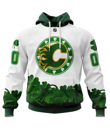 Hoodie Calgary Flames, Happy St.Patrick Days Jersey V0522 QTNHL080524A3814HD