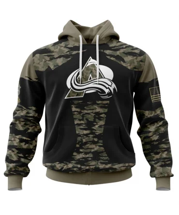 Hoodie Colorado Avalanche, Honors Veterans And Military Members QTNHL080524A3842HD
