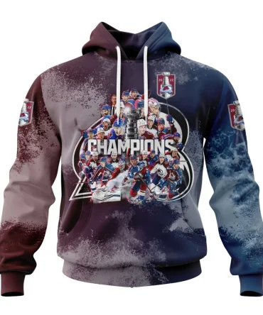 Hoodie Colorado Avalanche Stanley Cup Champions QTNHL080524A3740HD