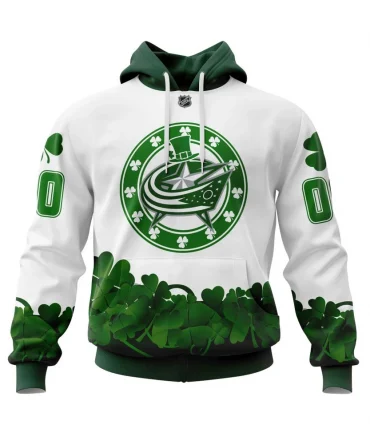 Hoodie Columbus Blue Jackets, Happy St.Patrick Days Jersey V0522 QTNHL080524A3852HD