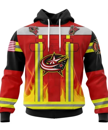 Hoodie Columbus Blue Jackets Honnor Firefighter Uniform V0622 QTNHL080524A3758HD