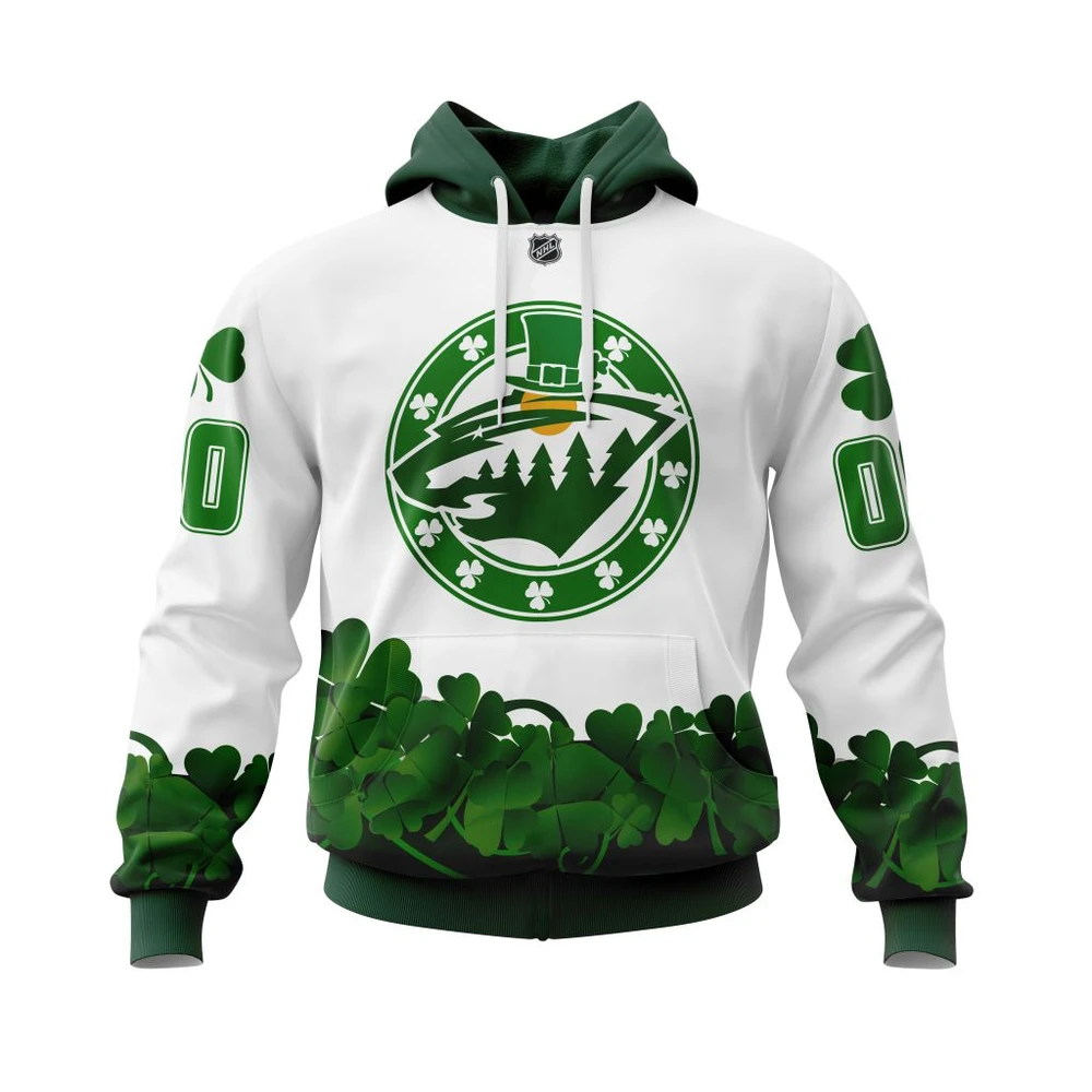 Hoodie Minnesota Wild, Happy St.Patrick Days Jersey V0522 QTNHL080524A3938HD