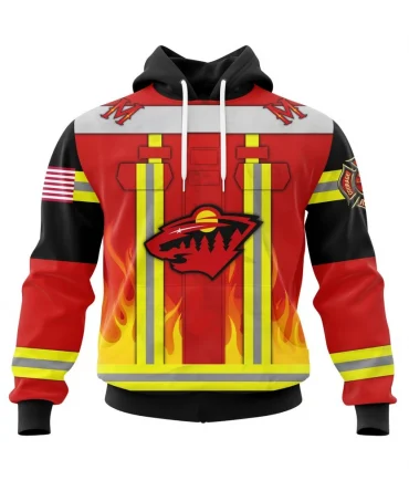 Hoodie Minnesota Wild Honnor Firefighter Uniform V0622 QTNHL080524A3754HD