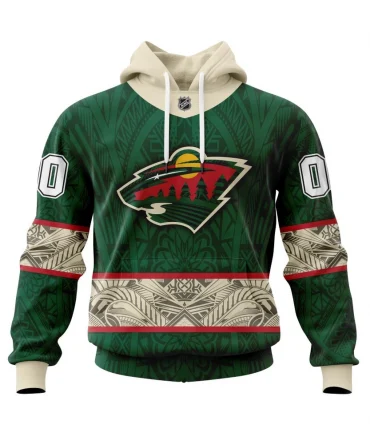 Hoodie Minnesota Wild, Specialized Native With Samoa Culture V0222 QTNHL080524A3937HD