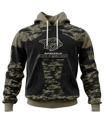 Hoodie Nashville Predators, Honors Veterans And Military Members QTNHL080524A3874HD