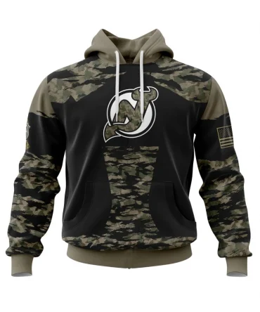 Hoodie New Jersey Devils, Honors Veterans And Military Members QTNHL080524A3851HD