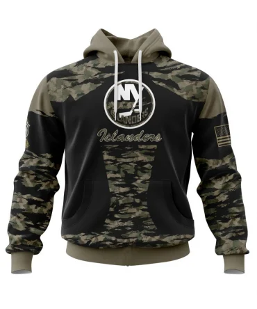 Hoodie New York Islanders, Honors Veterans And Military Members QTNHL080524A3885HD
