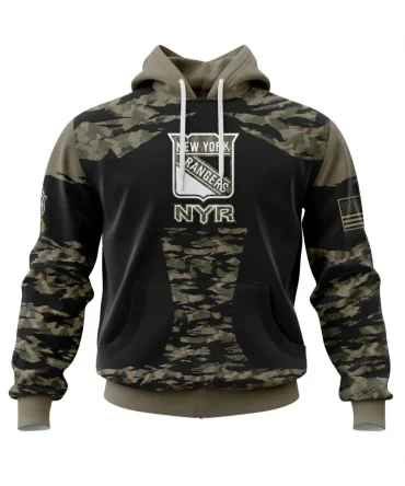 Hoodie New York Rangers, Honors Veterans And Military Members QTNHL080524A3893HD