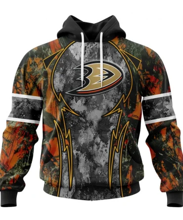 Hoodie NHL Anaheim Ducks, Specialized Design Wih Camo Concepts For Hungting In Forest QTNHL080524A3663HD