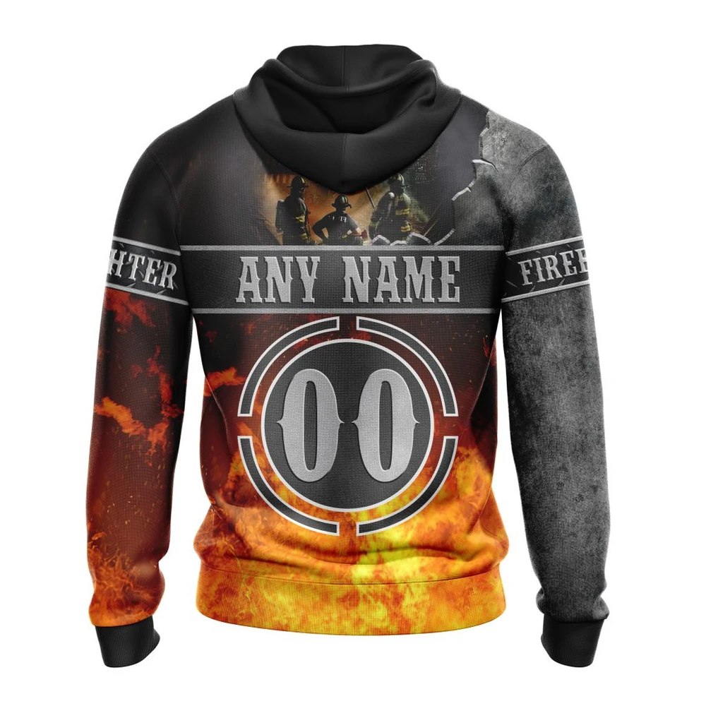 Hoodie NHL Anaheim Ducks, Specialized Kits To Honor Firefighter In Patriot Day We Will Never Forget QTNHL080524A3739HD - Image 2