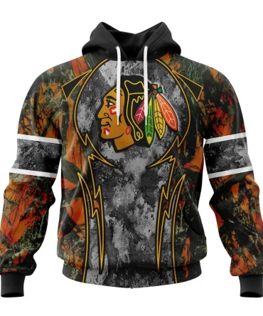 Hoodie NHL Chicago Blackhawks, Specialized Design Wih Camo Concepts For Hungting In Forest QTNHL080524A3658HD