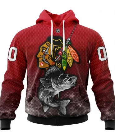 Hoodie NHL Chicago Blackhawks, Specialized Fishing Style St2201 QTNHL080524A4001HD