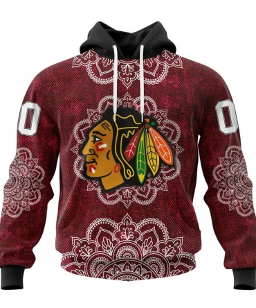 Hoodie NHL Chicago Blackhawks, Specialized Mandala Style St2201 QTNHL080524A4062HD