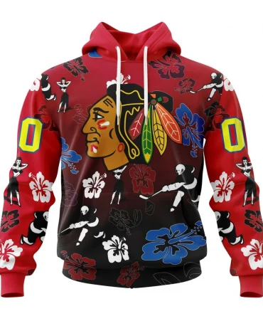 Hoodie NHL Chicago Blackhawks X Hawaii Specialized Design For Hawaiia V0122 QTNHL080524A3803HD