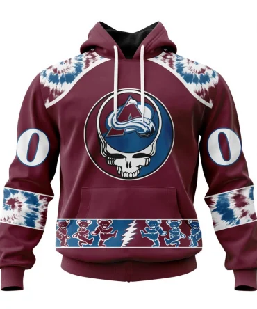Hoodie NHL Colorado Avalanche Special Grateful Dead Design St2301 QTNHL080524A32HD