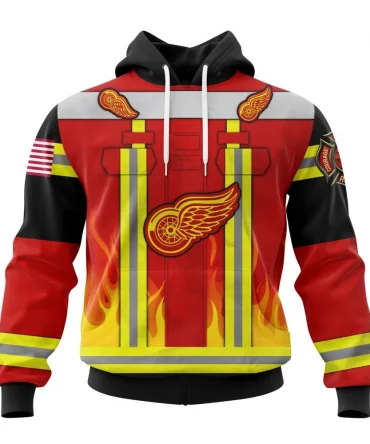 Hoodie NHL Detroit Red Wings Honnor Firefighter Uniform V0622 QTNHL080524A3742HD