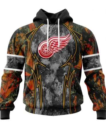 Hoodie NHL Detroit Red Wings, Specialized Design Wih Camo Concepts For Hungting In Forest QTNHL080524A3655HD