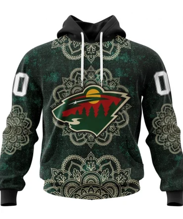 Hoodie NHL Minnesota Wild, Specialized Mandala Style St2201 QTNHL080524A4054HD