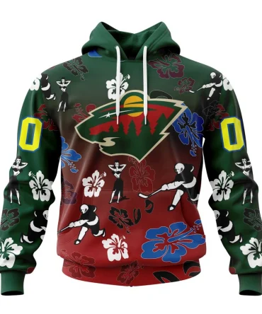 Hoodie NHL Minnesota Wild X Hawaii Specialized Design For Hawaiia V0122 QTNHL080524A3774HD