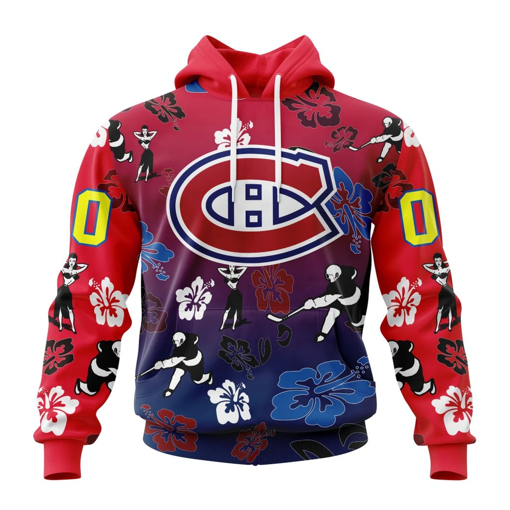 Hoodie NHL Montreal Canadiens X Hawaii Specialized Design For Hawaiia V0122 QTNHL080524A3800HD