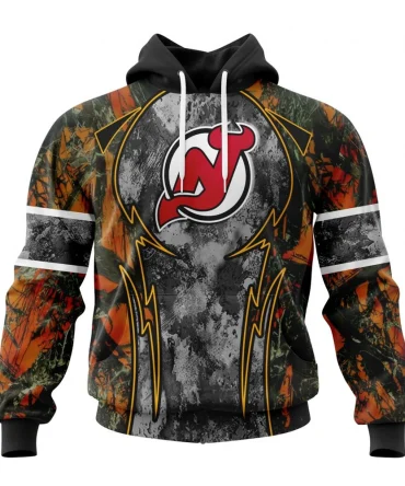 Hoodie NHL New Jersey Devils, Specialized Design Wih Camo Concepts For Hungting In Forest QTNHL080524A3649HD