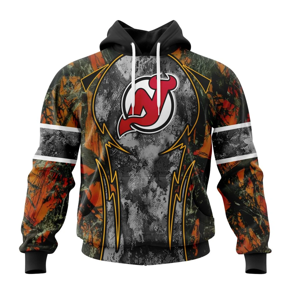 Hoodie NHL New Jersey Devils, Specialized Design Wih Camo Concepts For Hungting In Forest QTNHL080524A3649HD