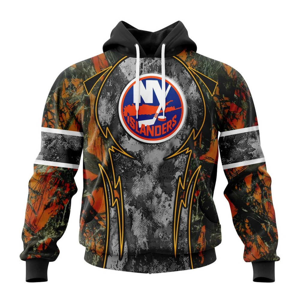 Hoodie NHL New York Islanders, Specialized Design Wih Camo Concepts For Hungting In Forest QTNHL080524A3647HD