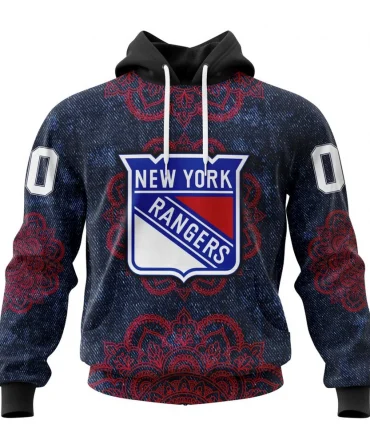 Hoodie NHL New York Rangers, Specialized Mandala Style St2201 QTNHL080524A4049HD