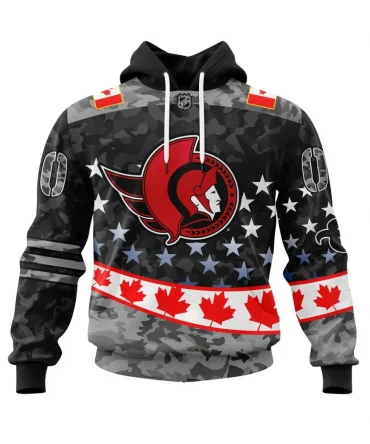 Hoodie NHL Ottawa Senators, Specialized Color And Our Beloved Canadien Flag Color V0422 QTNHL080524A3976HD