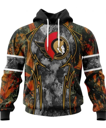 Hoodie NHL Ottawa Senators, Specialized Design Wih Camo Concepts For Hungting In Forest QTNHL080524A3645HD