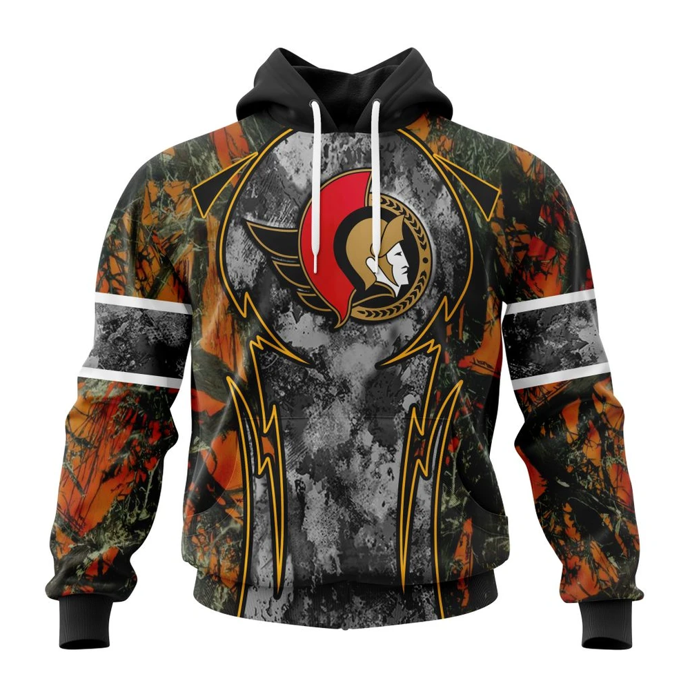 Hoodie NHL Ottawa Senators, Specialized Design Wih Camo Concepts For Hungting In Forest QTNHL080524A3645HD