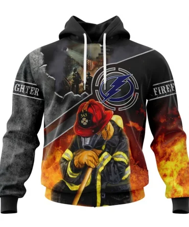 Hoodie NHL Tampa Bay Lightning, Specialized Kits To Honor Firefighter In Patriot Day We Will Never Forget QTNHL080524A3720HD