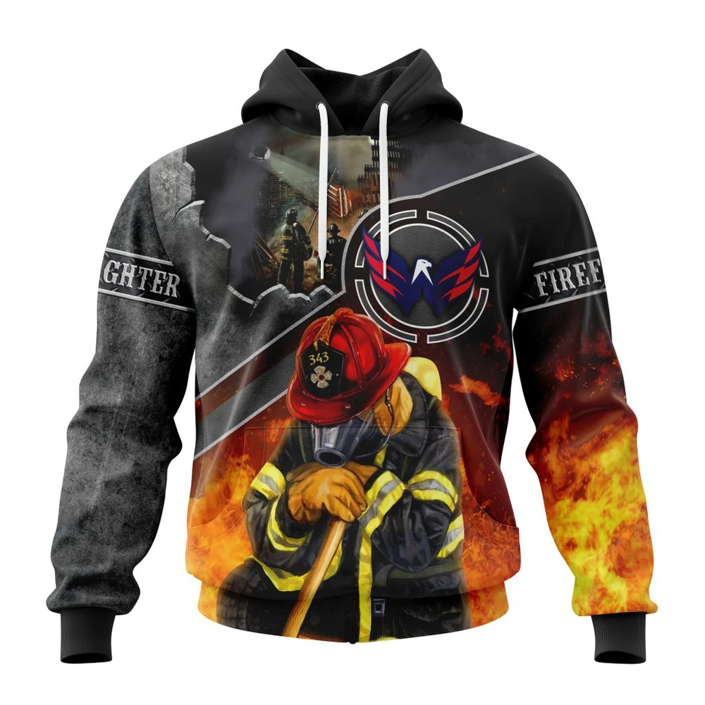 Hoodie NHL Washington Capitals, Specialized Kits To Honor Firefighter In Patriot Day We Will Never Forget QTNHL080524A3718HD