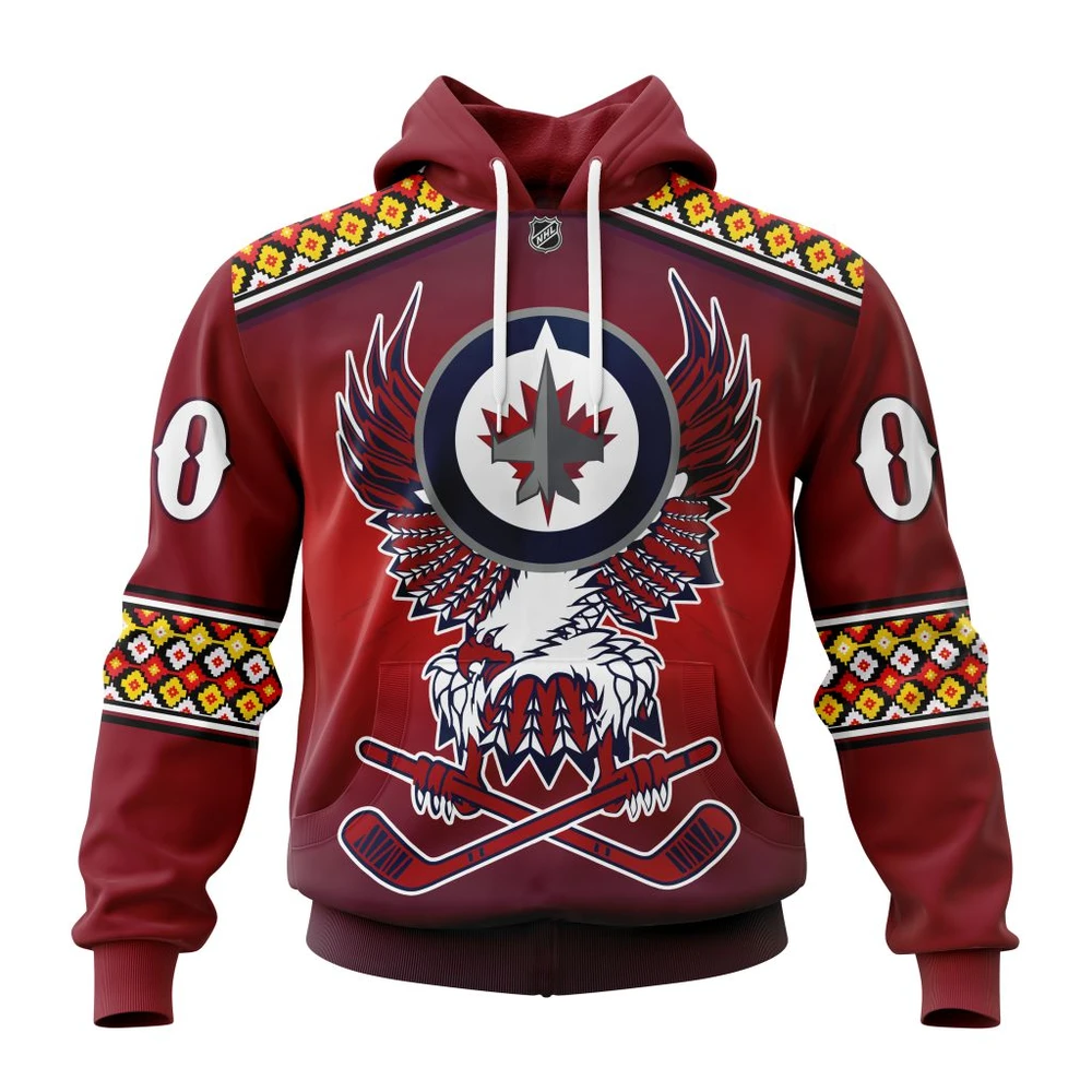 Hoodie NHL Winnipeg Jets, Celebrate Indigenous Culture With Specialized Wasac Night V0122 QTNHL080524A3972HD