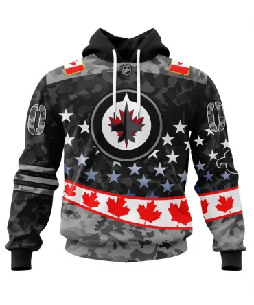 Hoodie NHL Winnipeg Jets, Specialized Color And Our Beloved Canadien Flag Color V0422 QTNHL080524A3977HD