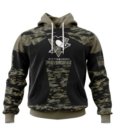Hoodie Pittsburgh Penguins, Honors Veterans And Military Members QTNHL080524A3845HD