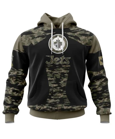 Hoodie Winnipeg Jets, Honors Veterans And Military Members QTNHL080524A3965HD